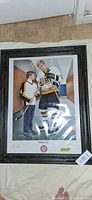 Front view of framed Bobby Orr poster showing full artwork and frame