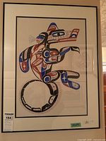 Full view of framed Patrick Amos ink print