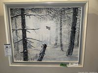 Full view of framed painting on wall