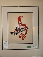 Full view of framed serigraph