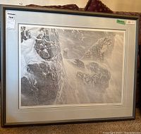 Front view of framed Robert Bateman High Kingdom – Snow Leopard lithograph