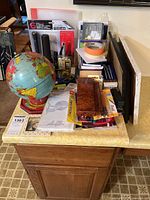 overall view of all office items on countertop