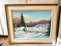 Front view of framed painting showing entire artwork