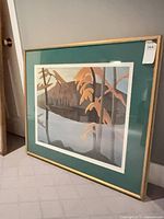 Full view of framed Northern Lake print showing image, matting and frame