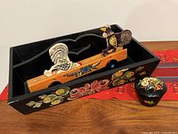 Overall lot showing tray, toy, bowl and runner