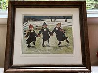 Framed lithograph in full view