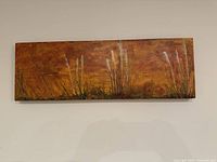 Full view of the painting on wall, showing entire artwork and frame depth