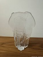 Front view of clear crystal elephant figure
