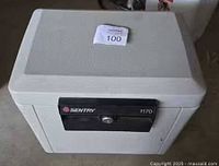 Top view of Sentry 1170 security chest showing exterior and lock panel