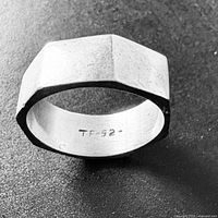 Oblique view showing hexagonal shape and inner 925 marking