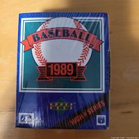 Front of sealed 1989 Upper Deck Baseball High Series factory box