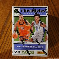 Front of sealed 2022 Panini Chronicles Draft Picks Basketball blaster box showing Jabari Smith Jr. and Paolo Banchero, 20 cards noted