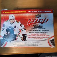 Front of 2021-22 Upper Deck MVP Hockey blaster box