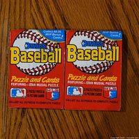 Front view of two sealed 1988 Donruss Baseball packs showing branding and contents information