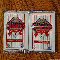 Front view of two sealed 1993 Donruss Series 2 baseball card packs