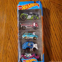 Front view of sealed Hot Wheels City 5-Pack showing all five cars in blister
