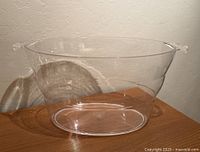 overall view of clear acrylic beverage tub on table