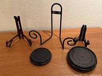 Group shot of all five display pieces on table