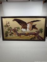 Full view of framed silk embroidery