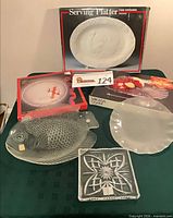 Group shot showing six platters and three original boxes