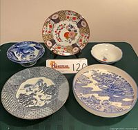 Group shot showing all five porcelain pieces