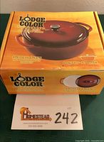 Retail box showing Lodge Color 6-quart Dutch oven
