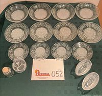 Full set laid out showing all 18 glass pieces