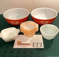 Group shot displaying all bowls and casseroles