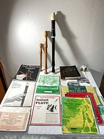 Overall lot with three recorders upright and array of instructional books