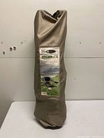 Carry bag standing upright showing Bios Highback label