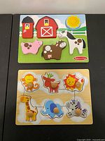 Both puzzles side by side showing all pieces