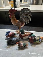 all six bird figurines displayed
