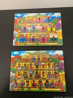 Both wooden peg puzzles overview