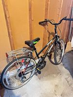 Full view of bicycle against wall