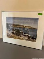 Full frontal view of framed watercolour showing entire artwork and frame