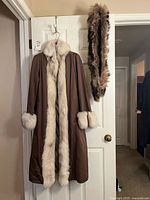 Coat front with scarf draped above