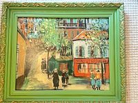 Front view of framed Utrillo lithograph
