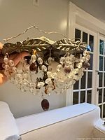 Top view of Schonbek flush mount light with crystals