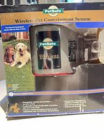 Front of PetSafe Wireless Pet Containment System box showing product name and transmitter