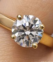 Close-up of diamond and prongs on 10K gold ring