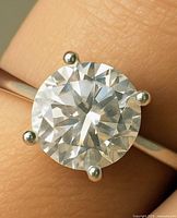 Close-up of diamond and prongs on 14K gold ring