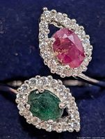 close-up showing ruby cluster head