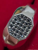 Front view showing octagonal black diamond cluster