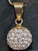 Full view of 10K gold CZ sphere pendant