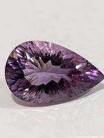 Top view showing pear cut facets and body color