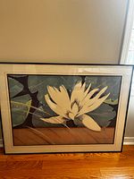 Full view of framed waterlily print