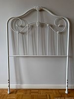 white metal twin headboard front view