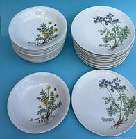 Top view of stacks showing both floral designs