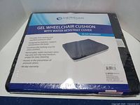 Front of sealed Meridian Gel Wheelchair Cushion package