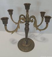 Front view showing full candelabra structure and five arms